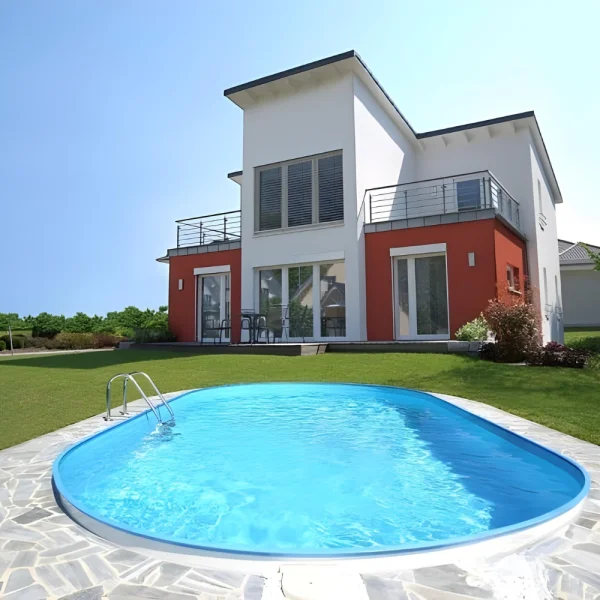Prefabricated built-in pool - oval, depth 1.50m