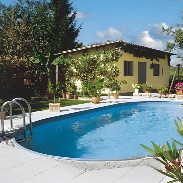 Prefabricated built-in pool - oval, depth 1.20m