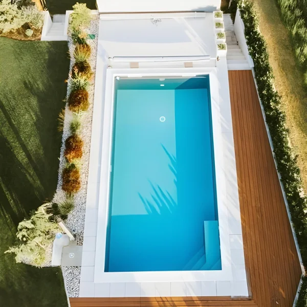 Easypool Plus - corner steps with a bench