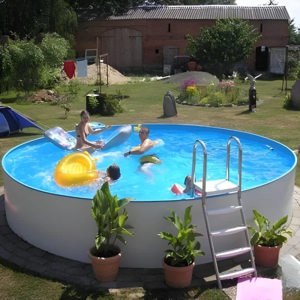 Round prefabricated pool, 1.50 m deep